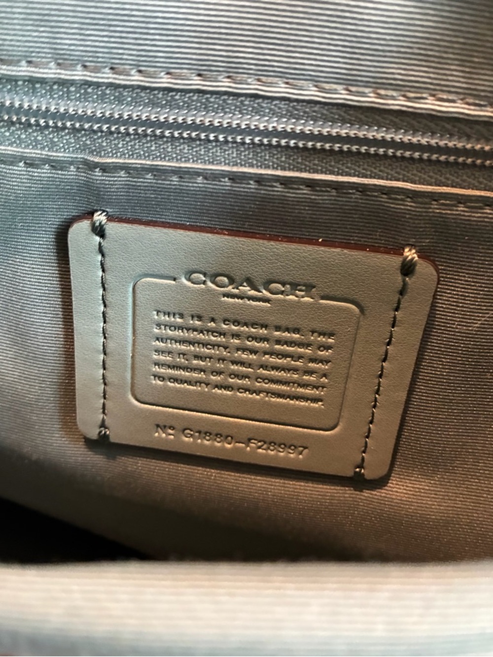 NWOT Coach Blue Pebbled Leather Shoulder Bag - Picture 5 of 16